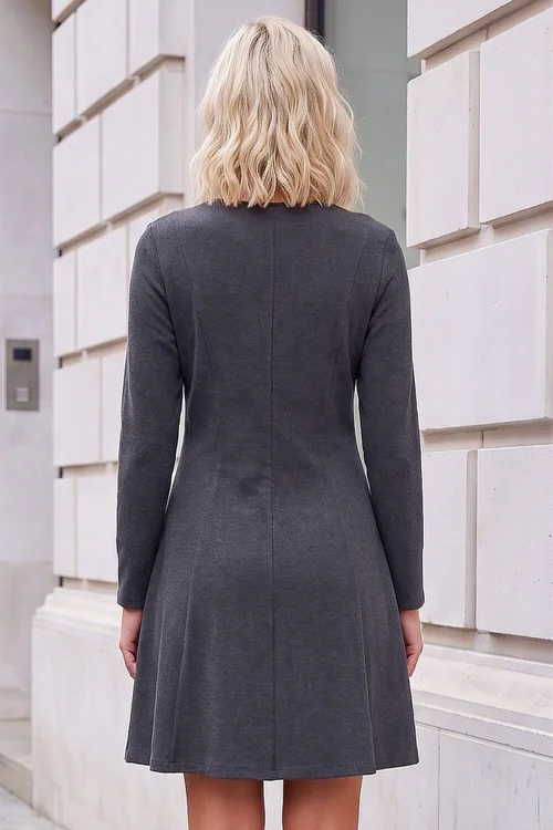 Roman Dark Grey Petite Seam Detail Dress - 12 Image 3