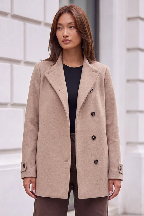 Roman Natural Funnel Neck Coat - 20 Image 1