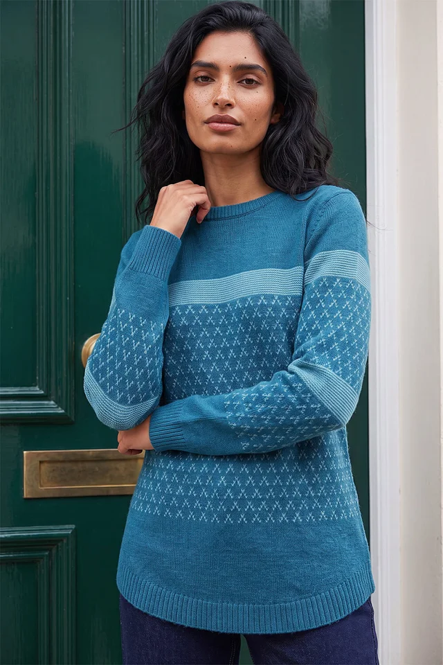Roman Teal Stripe Jumper