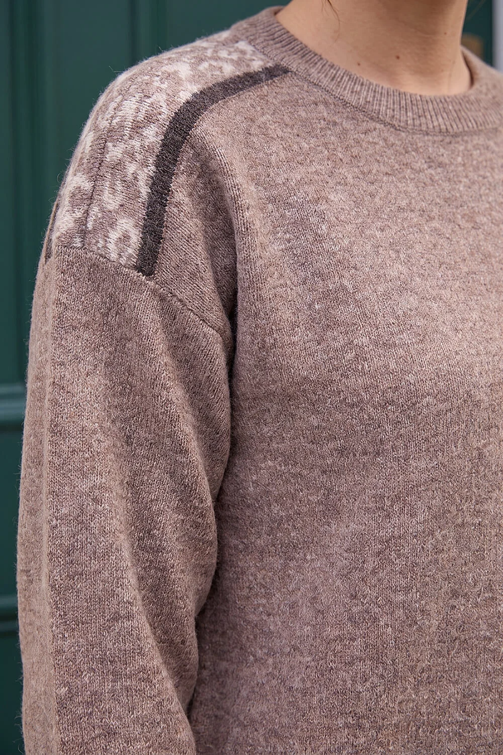 Roman Chocolate Petite Contrast Animal Hem Jumper - 8 Image 4