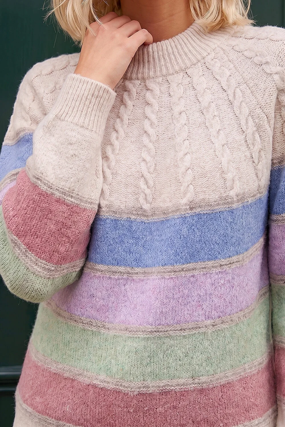 Roman Multi Petite Stripe Cable Knit Jumper - 16 Image 4