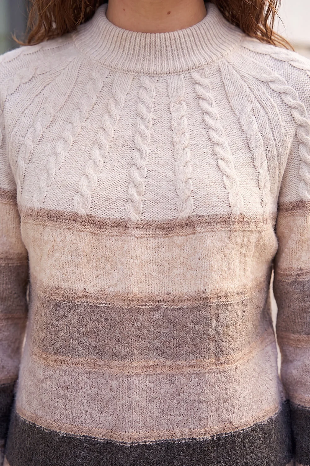 Roman Stone Petite Stripe Cable Knit Jumper - 10 Image 4