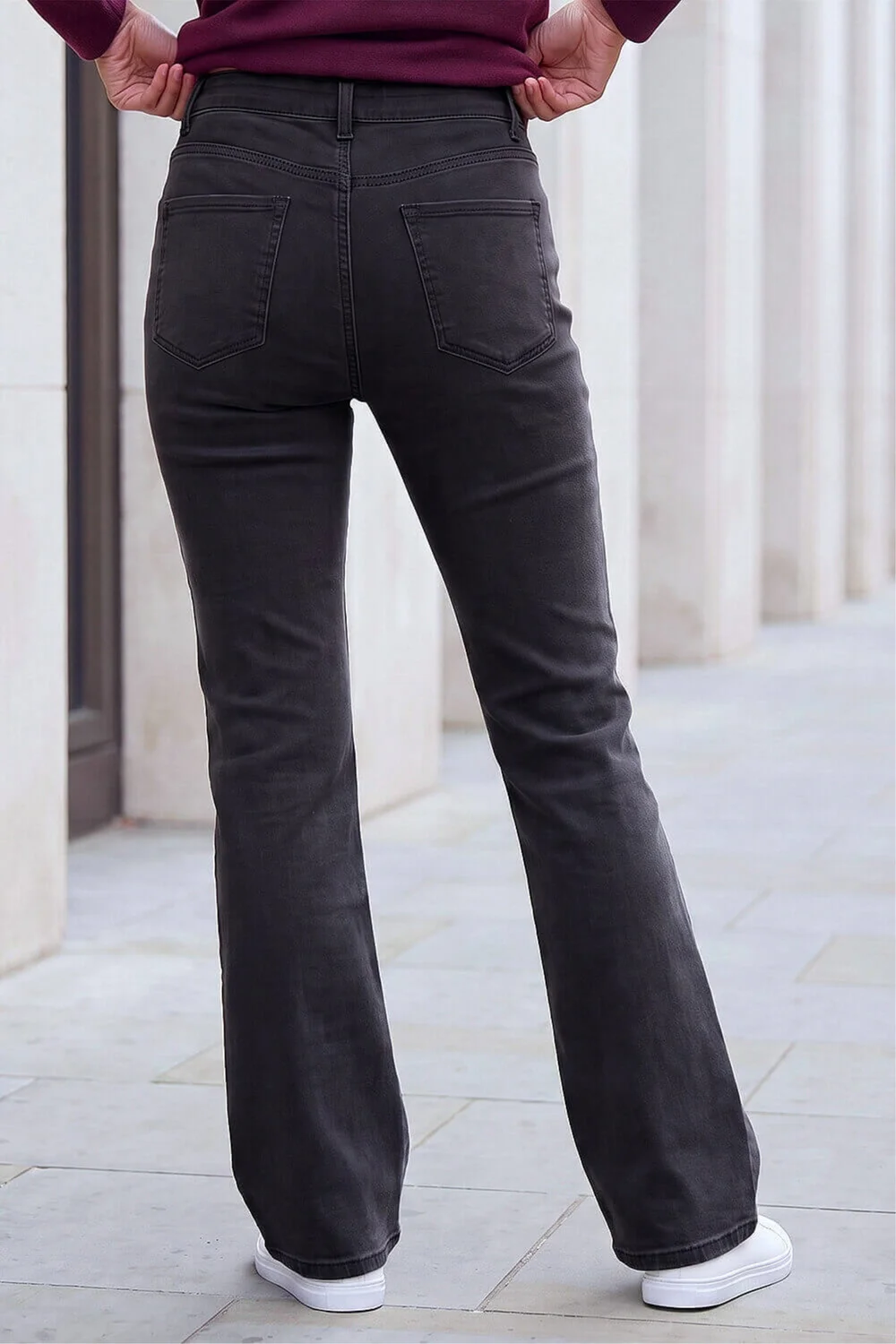 Roman Black Petite Bootcut Stretch Jeans - 16 Image 3