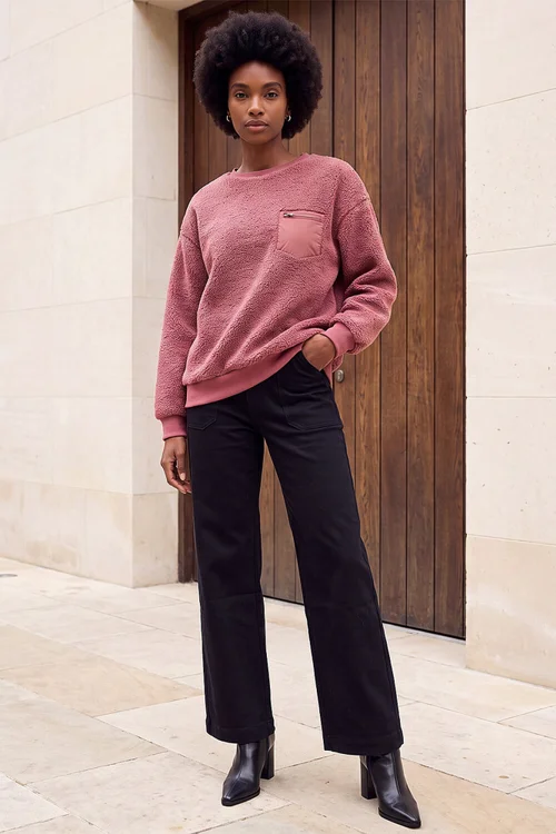 Roman Rose Pocket Fluffy Sweatshirt - 16 Image 2