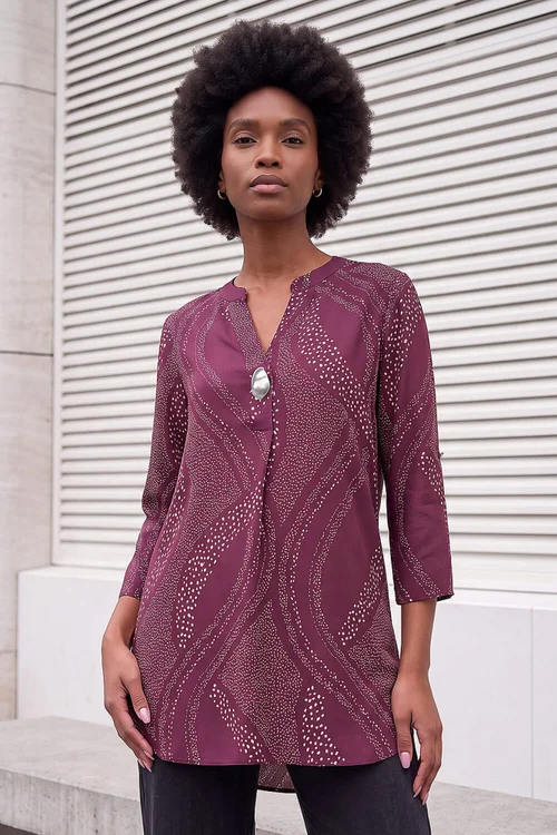Roman Port Spot Print Longline Top - 18 Image 3