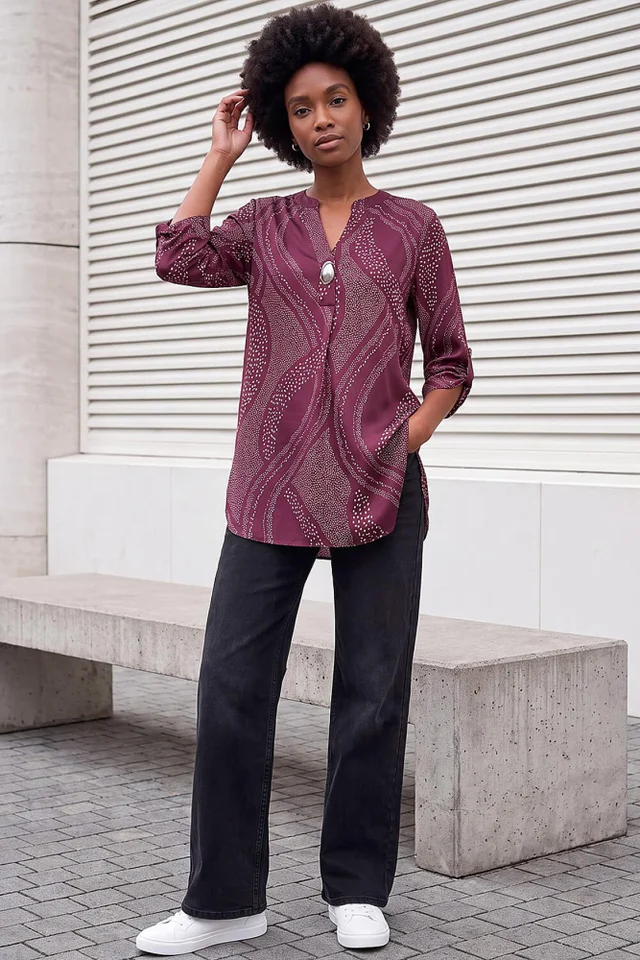 Roman Port Spot Print Longline Top
