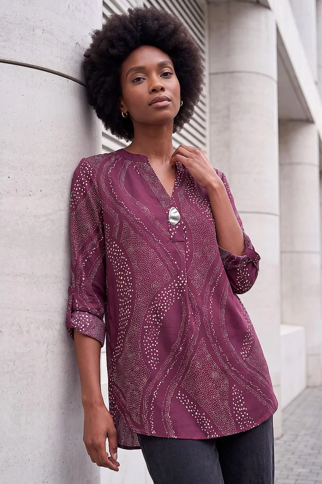 Roman Port Spot Print Longline Top