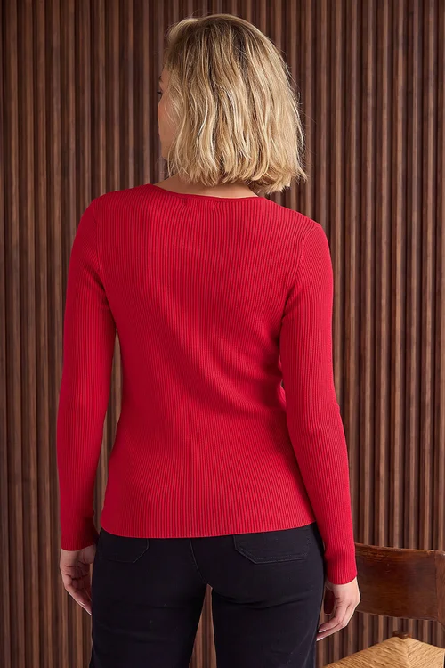 Dusk Red Bow Knit Top - 12 Image 4