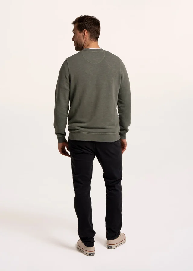 Brakeburn Green Aldridge Garment Dyed Crew Sweat