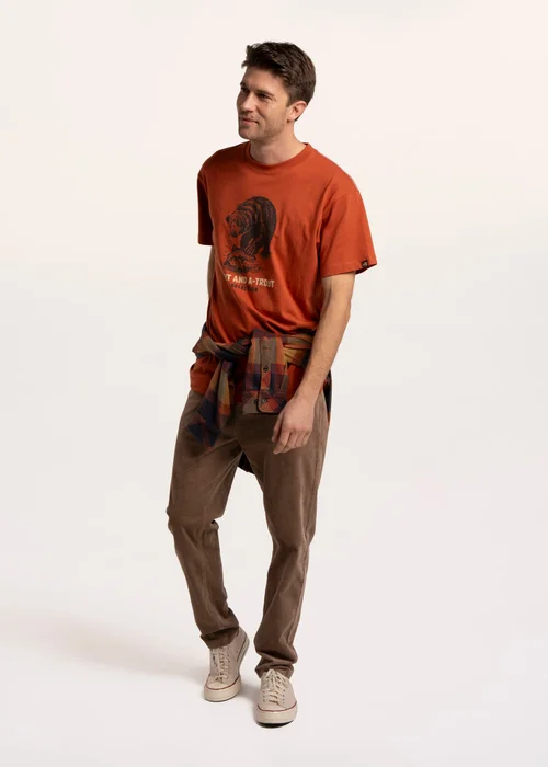 Brakeburn Rust Oakwoodley Bear Out & A Trout T-Shirt - S Image 1