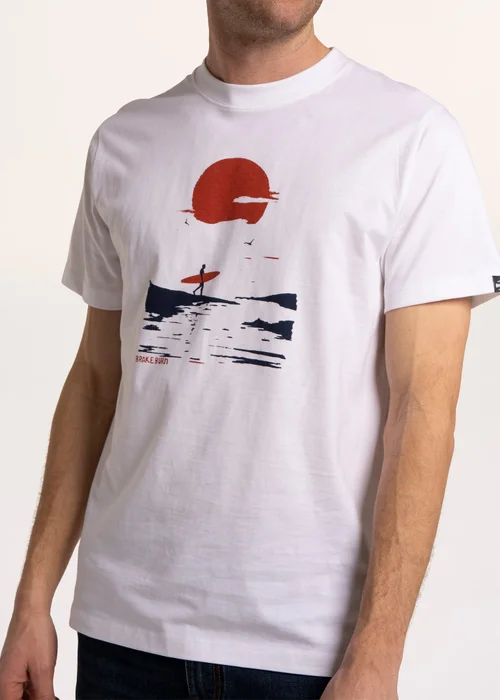 Brakeburn Cream Leyton Sun Set Surf T-Shirt - 2XL Image 4