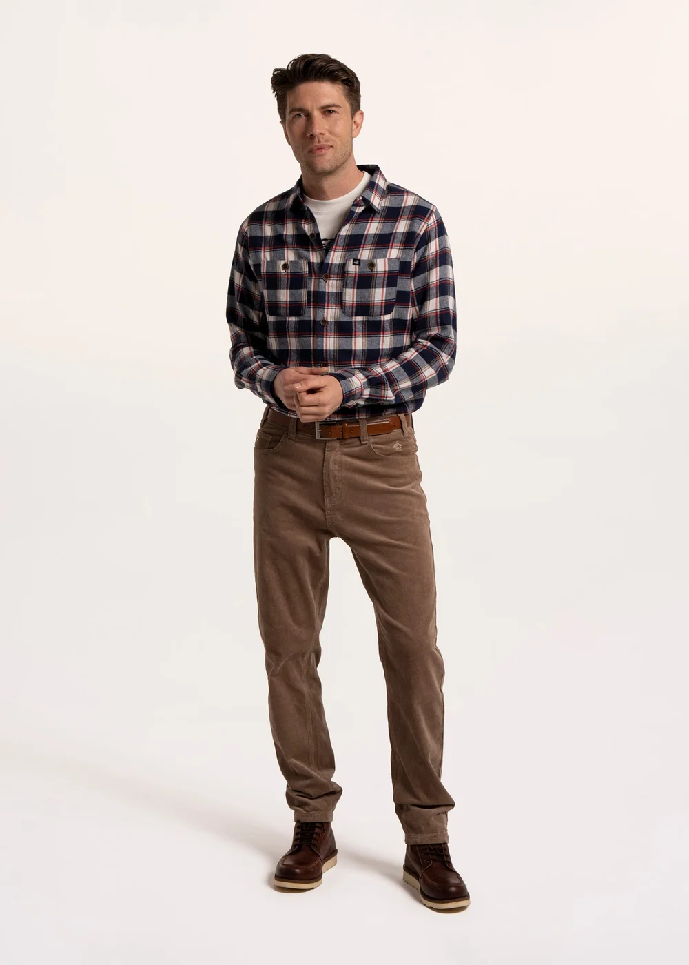 Brakeburn Navy Goldhawk Check Shirt - L Image 5
