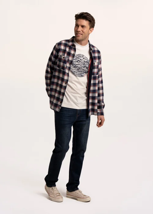 Brakeburn Navy Goldhawk Check Shirt - L Image 1