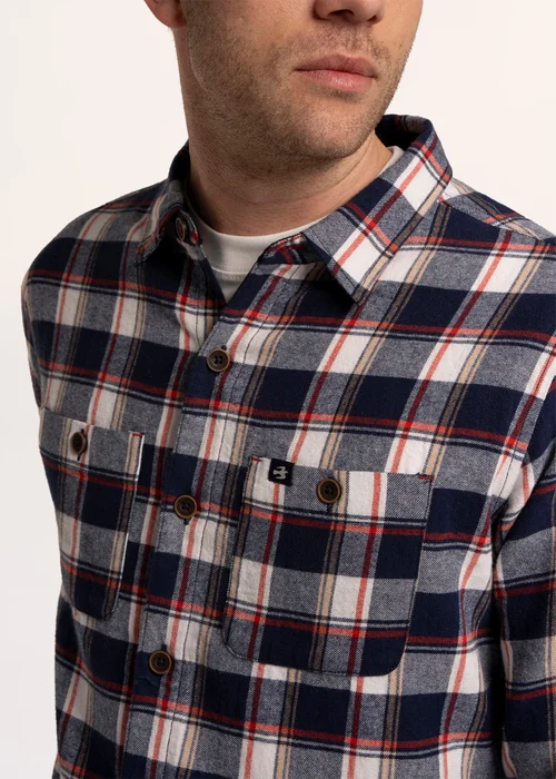 Brakeburn Navy Goldhawk Check Shirt - L Image 4