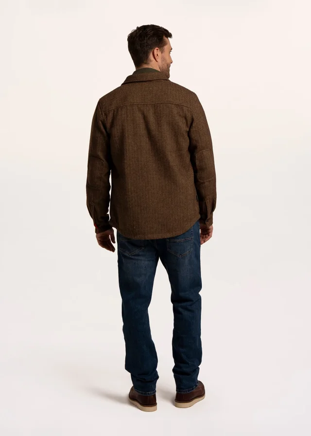 Brakeburn Brown Farringdon Herringbone Over Shirt