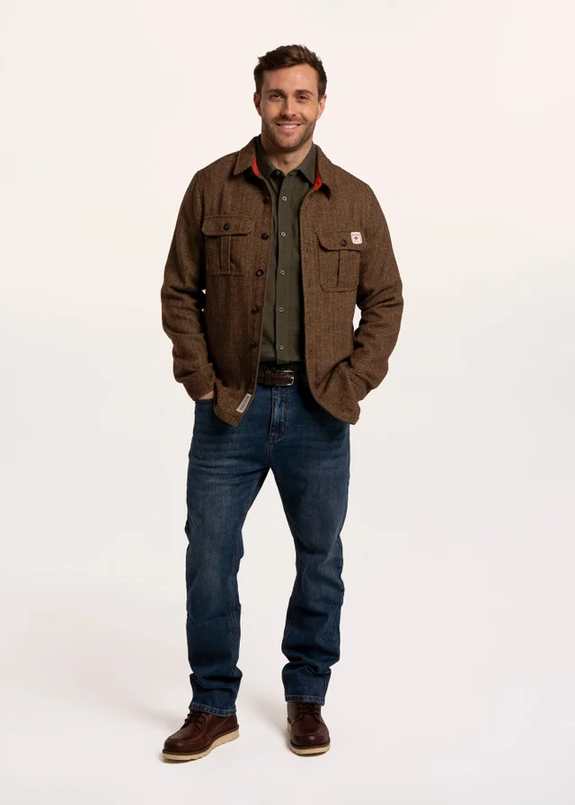 Brakeburn Brown Farringdon Herringbone Over Shirt