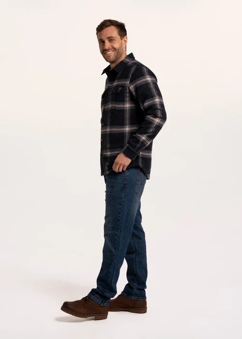 Brakeburn Navy Epping Check Shirt - L Image 3
