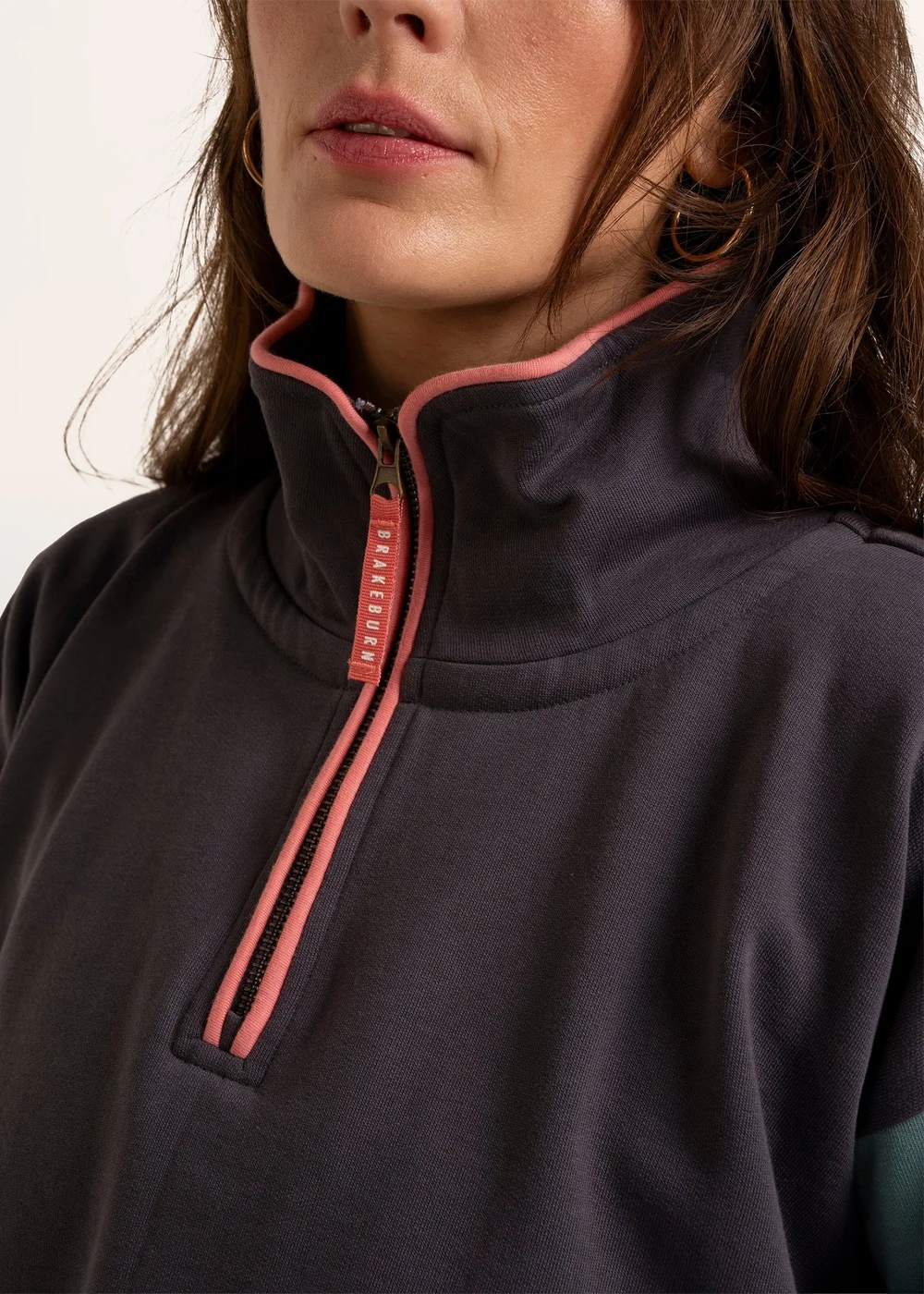 Brakeburn Navy Wilverley Colour Block Sleeve 1/4 Zip Sweatshirt - 10 Image 4