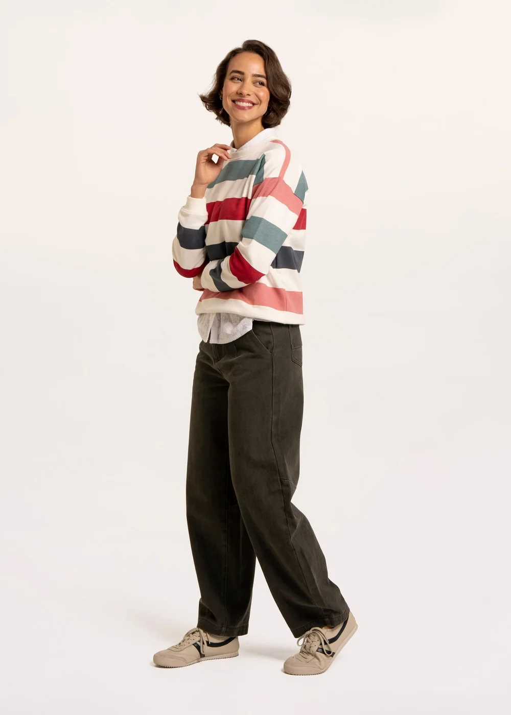 Brakeburn Multi Rockford Striped Drop Shoulder Crew Neck Sweatshirt - 16 Image 3