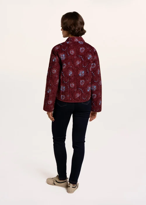 Brakeburn Burgundy Plum Printed Quilted Zip Front Jacket - 14 Image 2