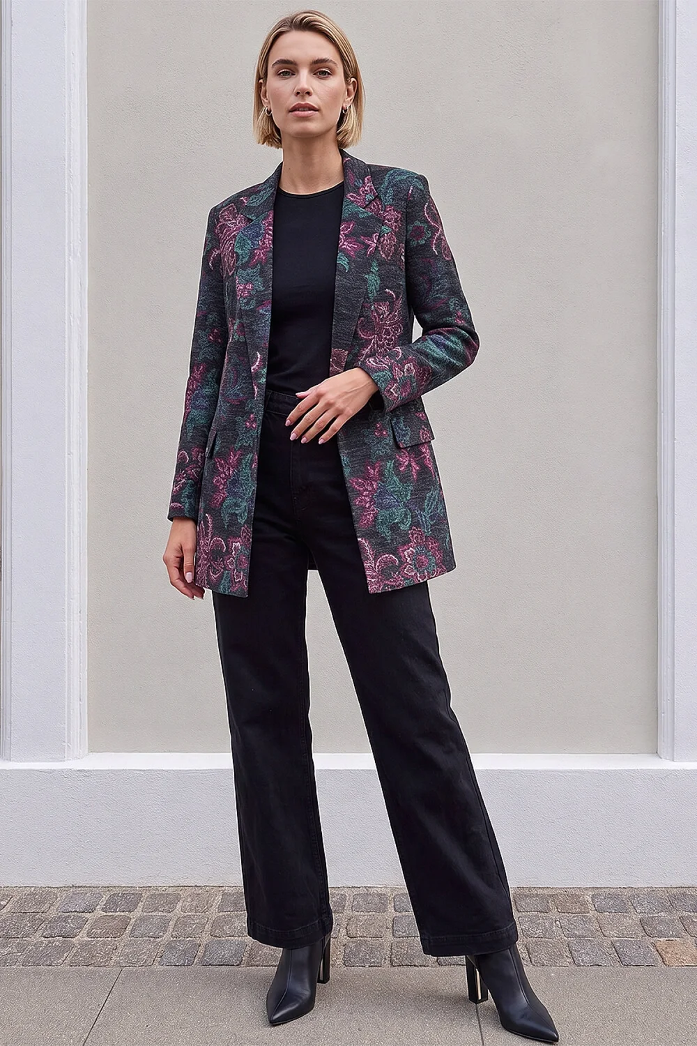 Roman Mauve Floral Edge To Edge Jacket - 10 Image 2