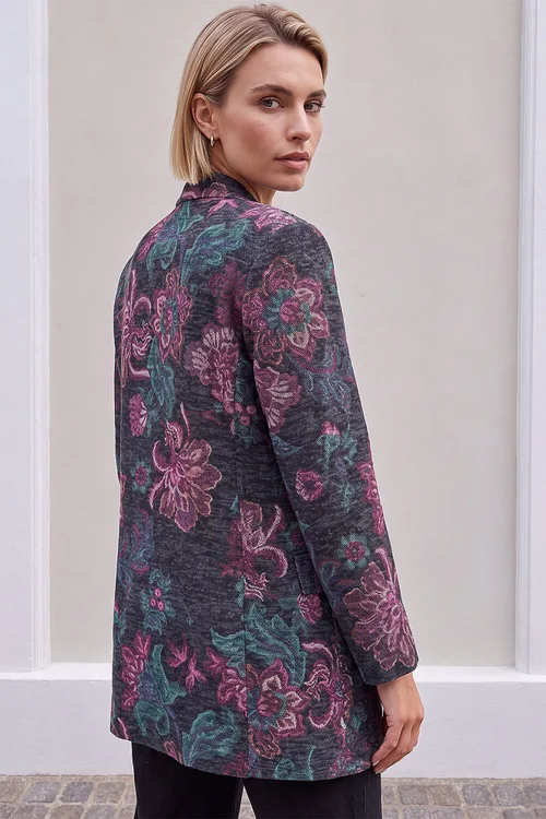 Roman Mauve Floral Edge To Edge Jacket - 10 Image 4