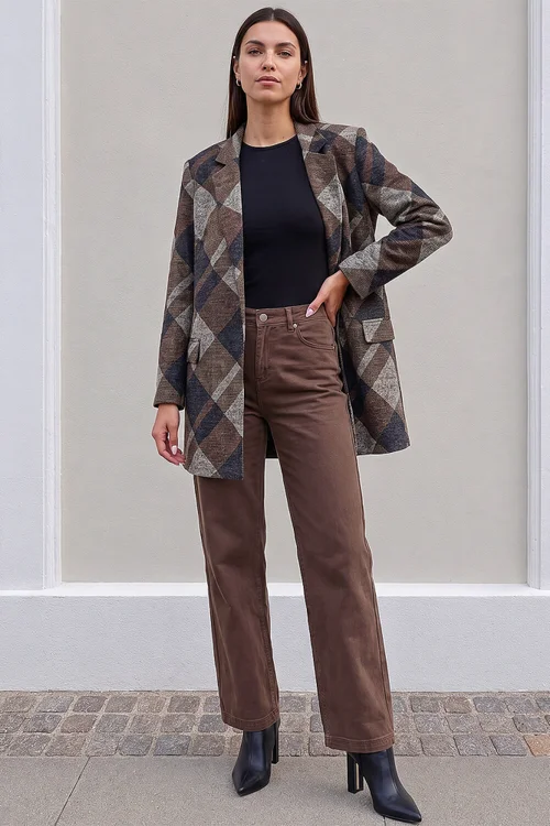 Roman Coffee Check Edge To Edge Jacket - 20 Image 2
