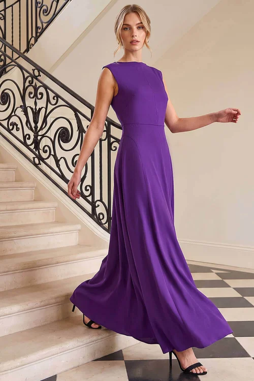 Roman Purple Fit & Flare Midi Dress - 18 Image 1