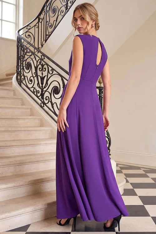 Roman Purple Fit & Flare Midi Dress - 18 Image 3