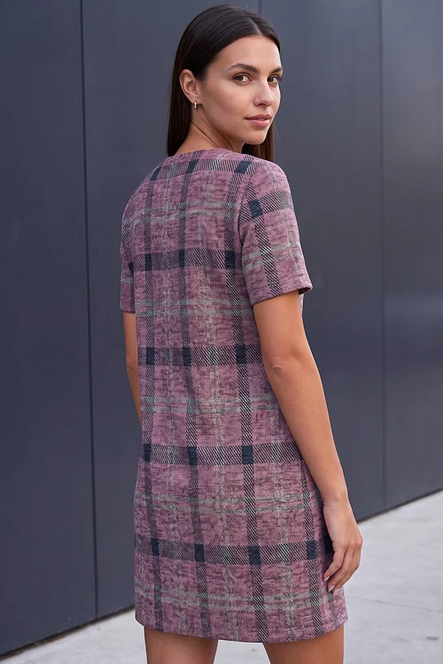 Roman Rose Check Button Shift Dress - 16 Image 4