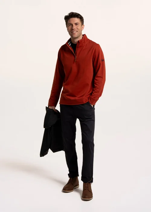 Brakeburn Rust Frampton 1/4 Zip Sweat - S Image 4
