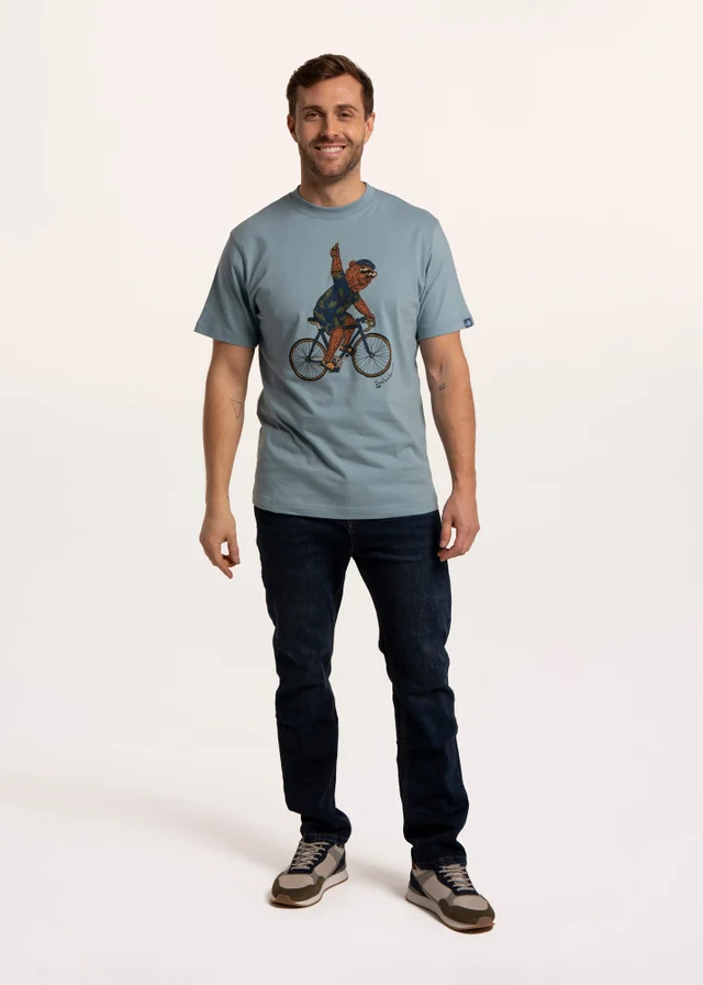 Brakeburn Blue Hanwell Bear On A Bike T-Shirt