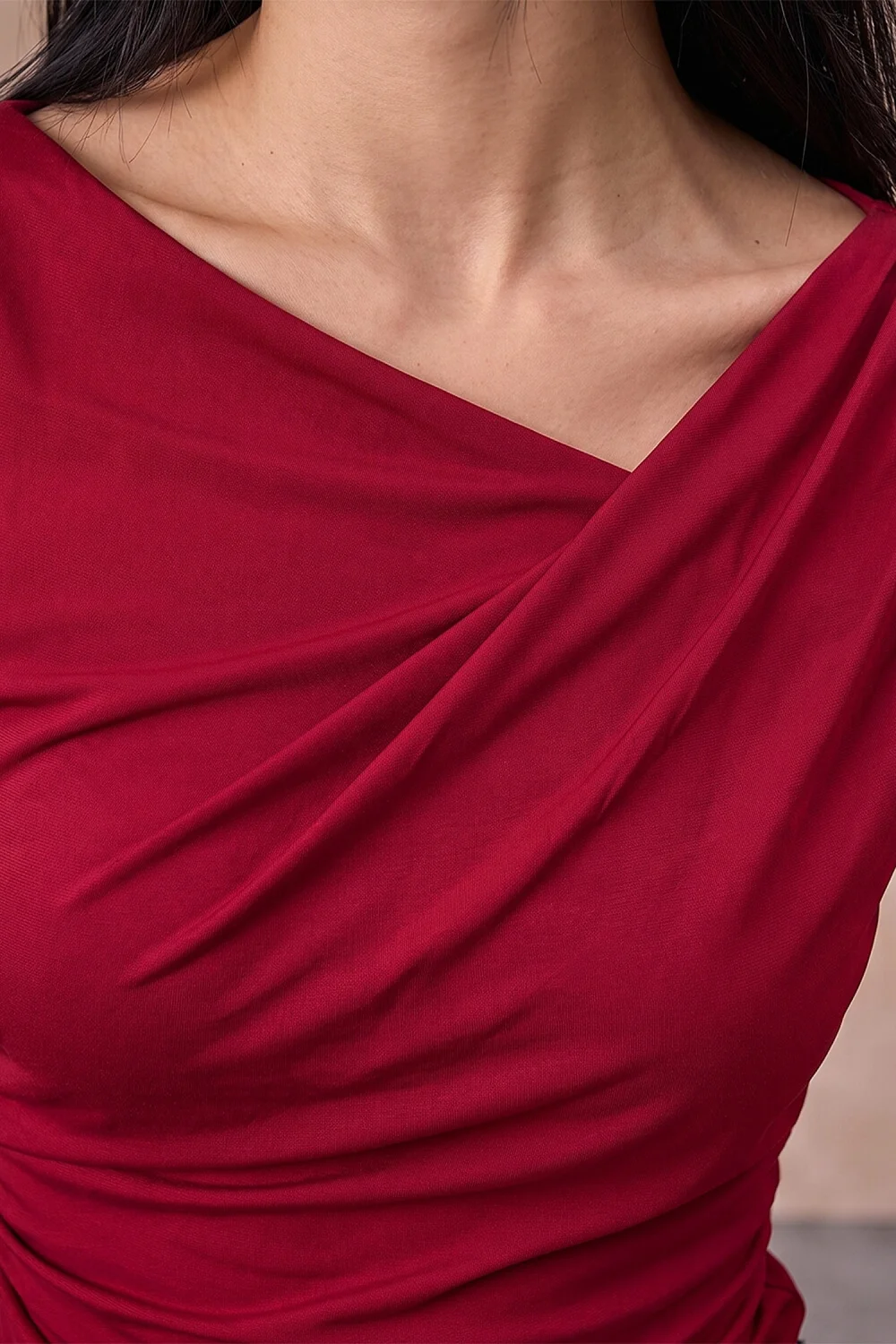 Roman Wine Asymm Slinky Top - 14 Image 4