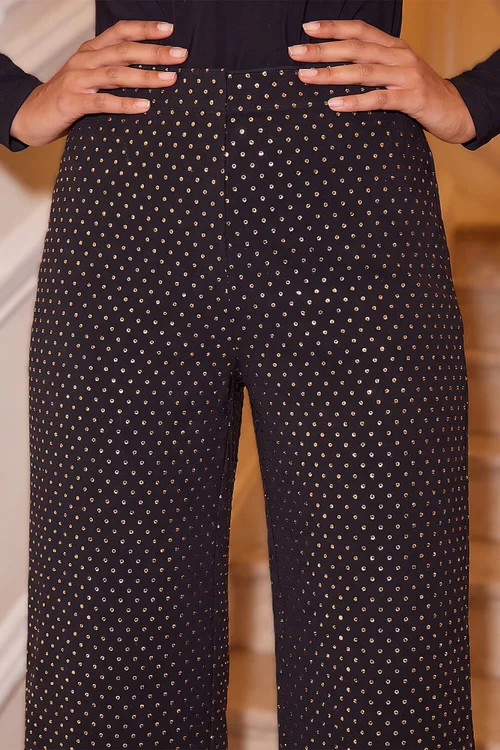 Roman Black Sparkle Spot Trouser - 14 Image 4