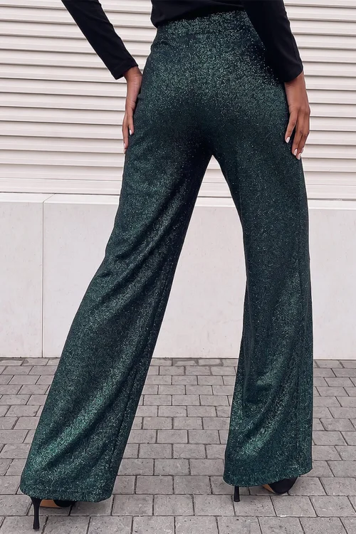 Roman Dark Green Shimmer Stretch Trouser - 10 Image 3