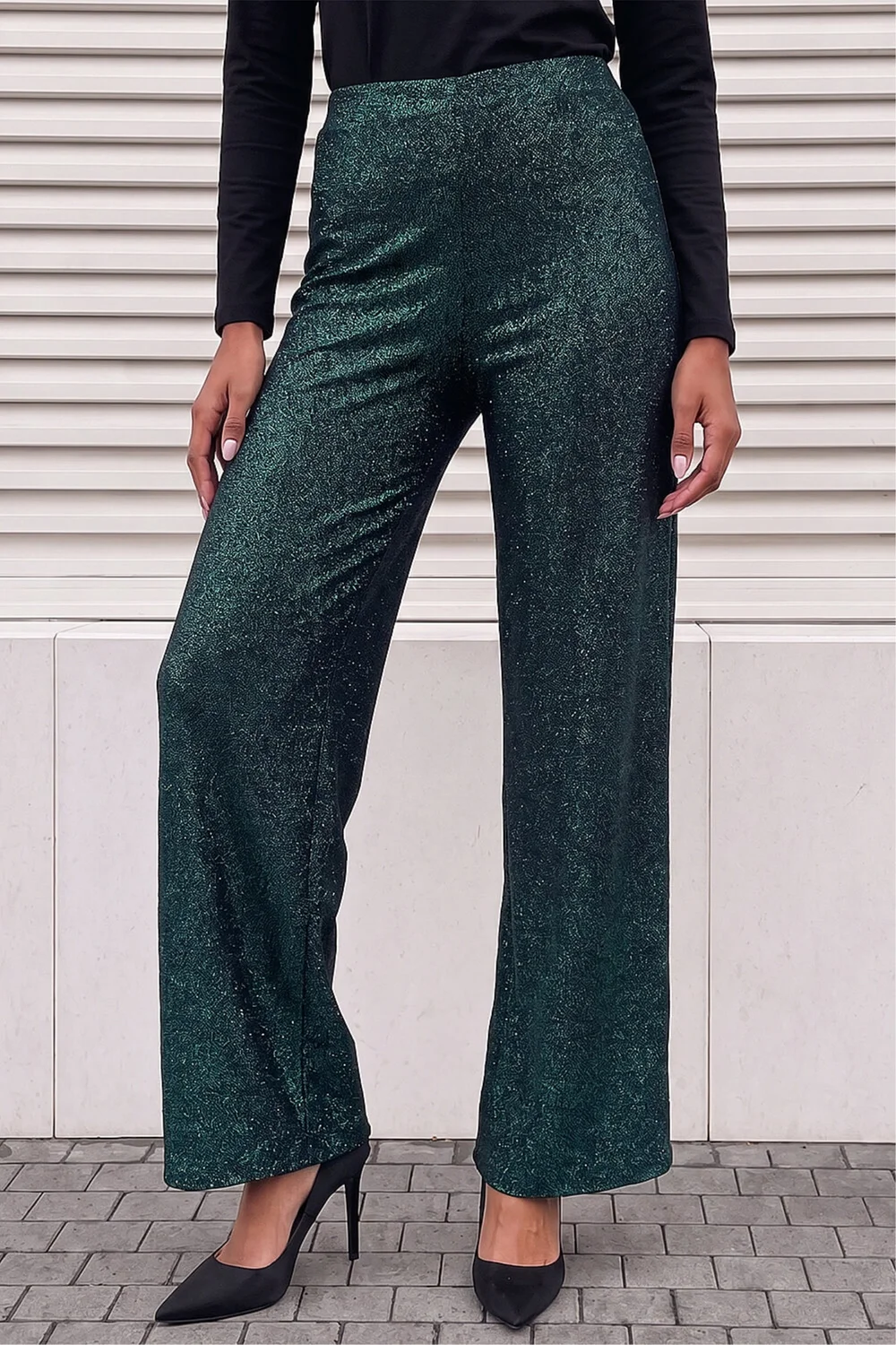 Roman Dark Green Shimmer Stretch Trouser - 10 Image 2