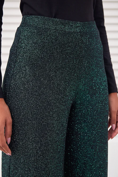 Roman Dark Green Shimmer Stretch Trouser - 10 Image 4