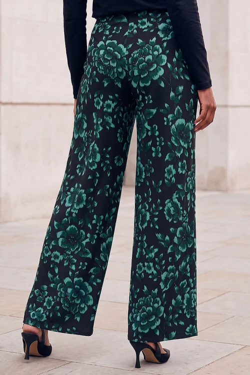 Roman Dark Green Floral Print Trouser - 18 Image 3