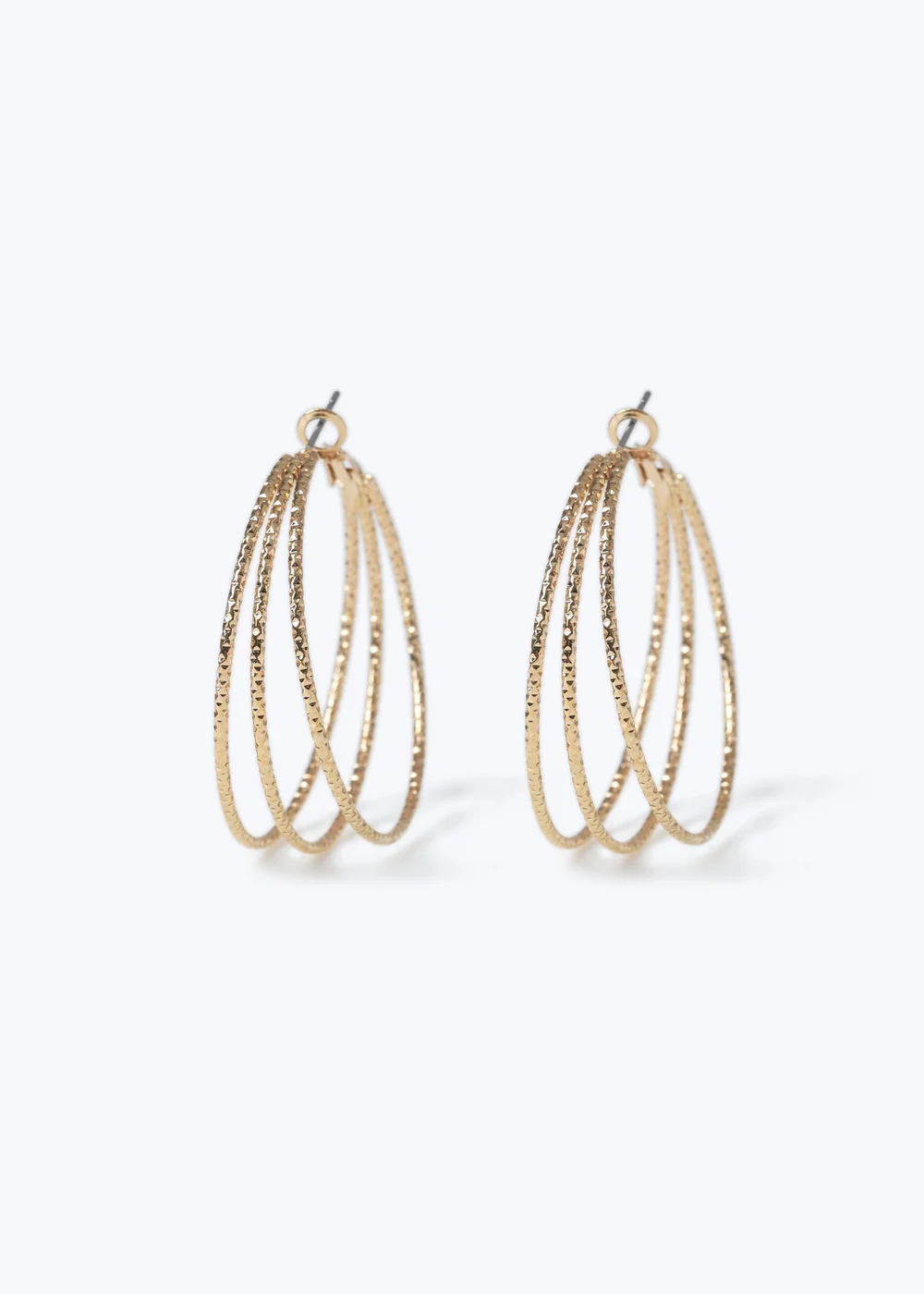 Muse Gold XL 4 Row Hoop Earrings - One Size Image 1