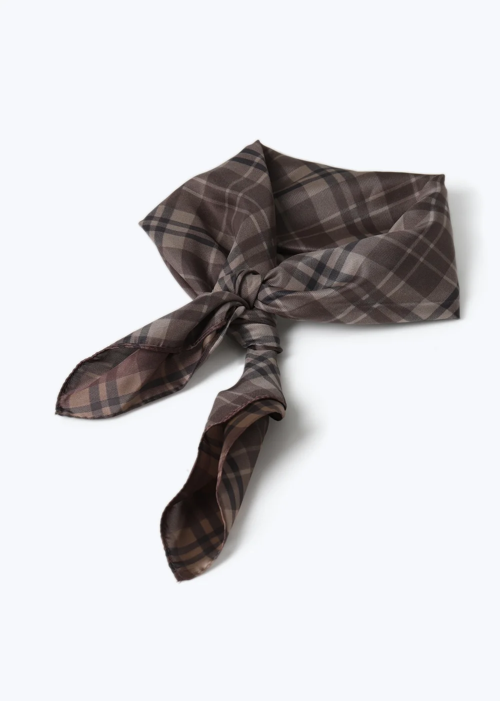 Muse Brown Check Neck Scarf - One Size Image 2