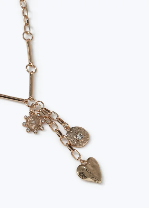 Muse Gold Multi-Charm Heart Pendant Necklace - One Size Image 2