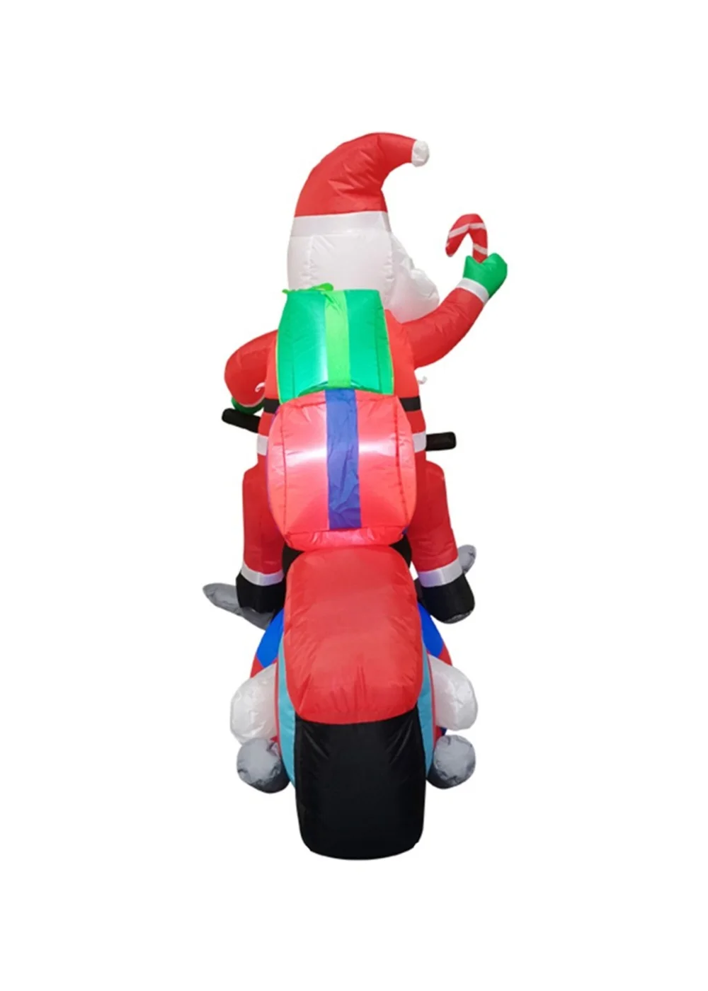 Lifeideas Red Santa on Motorcycle Christmas Inflatable Model Decoration with LED Lights 6FT/1.8M - One Size Image 3