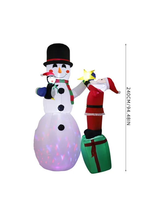Lifeideas White Christmas Inflatable 2.4M - One Size Image 2