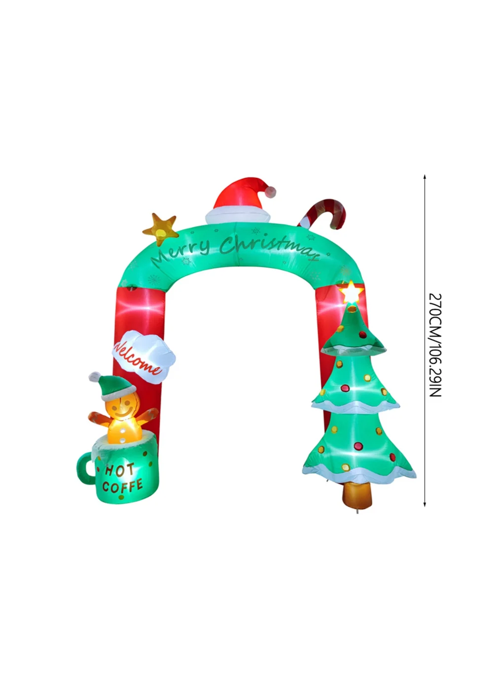 Lifeideas Green Christmas Blow-up Archway Inflatable Model Decoration 9FT/2.7M - One Size Image 2
