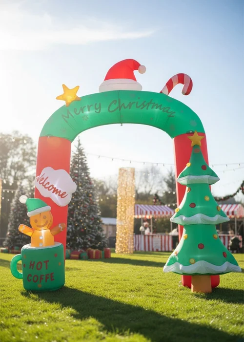 Lifeideas Green Christmas Blow-up Archway Inflatable Model Decoration 9FT/2.7M - One Size Image 1