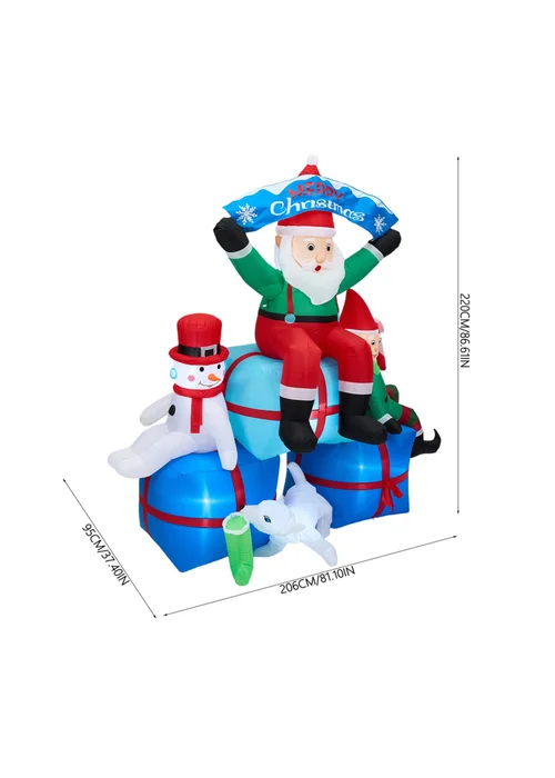 Lifeideas Multicoloured Christmas Inflatable Outdoor Decorations with LED Lights 2.2m - One Size Image 2