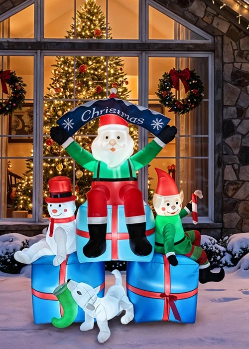 Lifeideas Multicoloured Christmas Inflatable Outdoor Decorations with LED Lights 2.2m - One Size Image 6