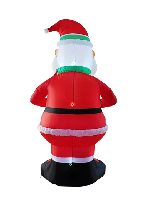 Lifeideas Red Lighted Christmas Inflatable Model Santa Holding Wreath Decoration 2.4M - One Size Image 4