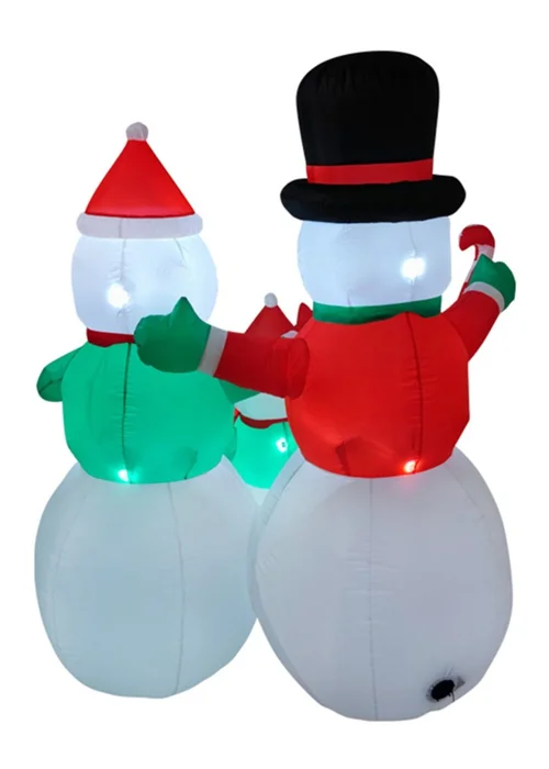 Lifeideas Multicoloured Christmas Inflatable Snowman Family Decorations with LED Lights 6ft - One Size Image 4
