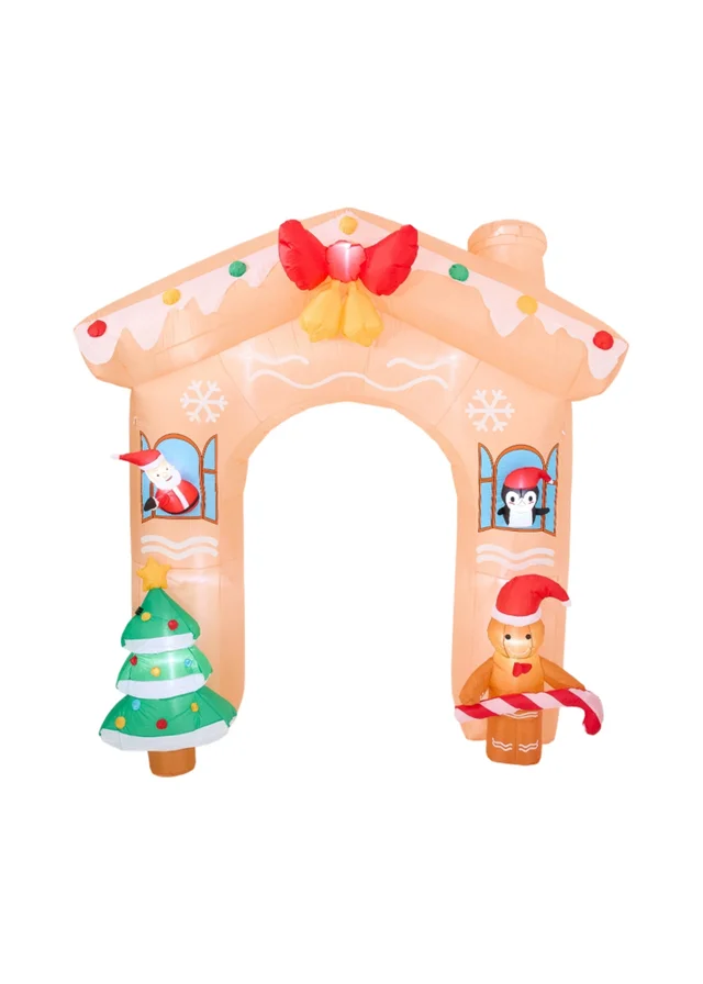 Lifeideas Brown Christmas Inflatable Gingerbread House Arch 3.3M